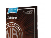 D'Addario NB1252BT 12-52 Light Balanced Tension, Nickel Bronze Acoustic Guitar Strings
